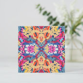 Tropisch Plumeria Spotted Flowers Tegel Pattern Feestdagenkaart (Staand voorkant)