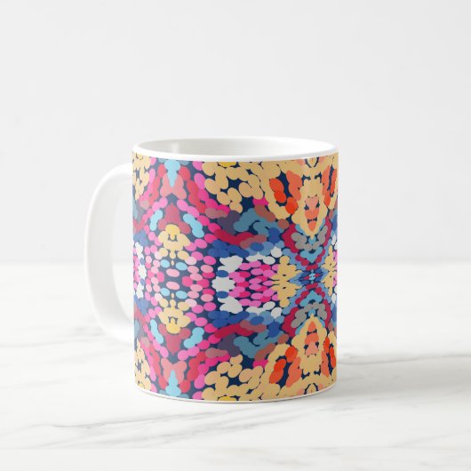 Tropisch Plumeria Spotted Flowers Tegel Pattern Koffiemok (Voorkant links)