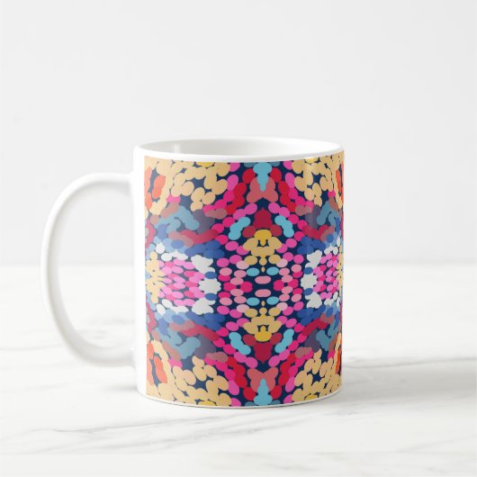 Tropisch Plumeria Spotted Flowers Tegel Pattern Koffiemok (Links)