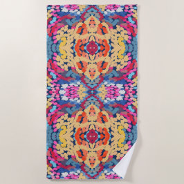 Tropisch Plumeria Spotted Flowers Tegel Pattern Strandlaken