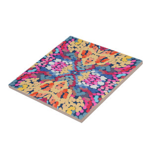 Tropisch Plumeria Spotted Flowers Tegel Pattern Tegeltje