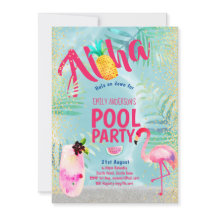 Tropisch POOL FEEST Flamingo Ananas Aloha Luau
