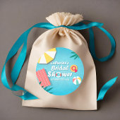 Tropisch Pool Feest Zomer Bruidsborrel Ronde Sticker