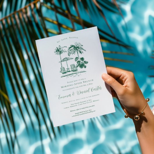 Tropisch Poolside | Brunch na de ochtend na de bru Kaart