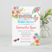 Tropisch Poolzijzomerse Vrijgezellenfeest Kaart (Staand voorkant)