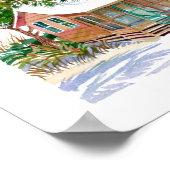 Tropisch Poster voor de Waterverf van bruin strand (Hoek)