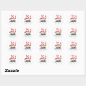 Tropisch Prettig Kerstfeest Ronde Sticker (Vel)
