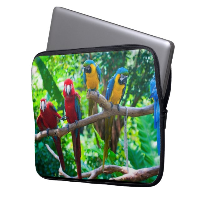 Tropisch projectieontwerp laptop sleeve (Voorkant Links)