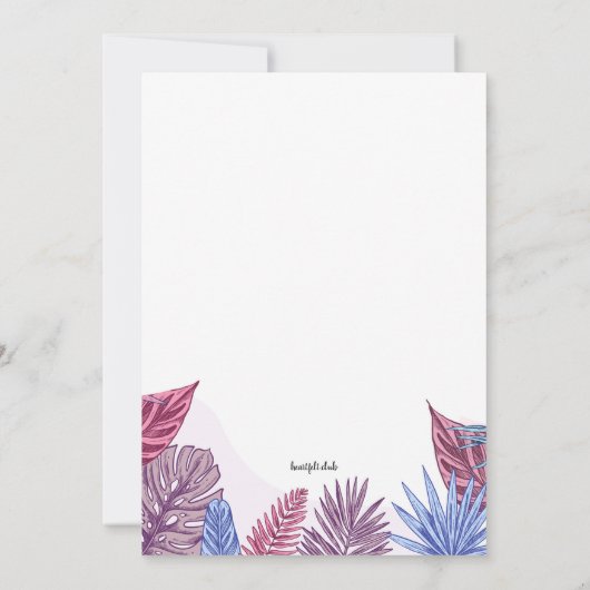 tropisch prom kaart (Achterkant)