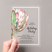Tropisch Protea Kerstfeest Acryl Uitnodigingen (Insitu (Draagbaar))
