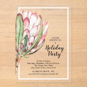 Tropisch Protea Kerstfeest Acryl Uitnodigingen (Voorkant)