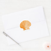 Tropisch Protea Oranje Zee Shell Ronde Sticker (Envelop)