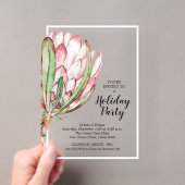 Tropisch Protea Vakantie Kerstfeest Acryl Uitnodigingen (Insitu (Draagbaar))