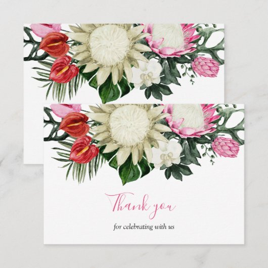 Tropisch ProtheevloerBaby shower Dank u wel Kaart (Voorkant / Achterkant)