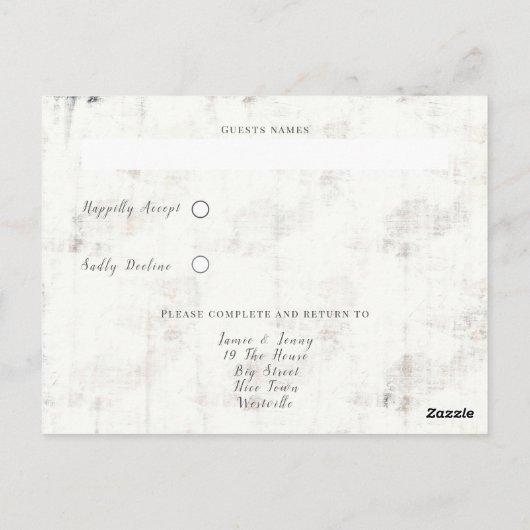 Tropisch rammelblad rsvp, waterverf nodig briefkaart (Achterkant)