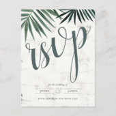 Tropisch rammelblad rsvp, waterverf nodig briefkaart (Voorkant)