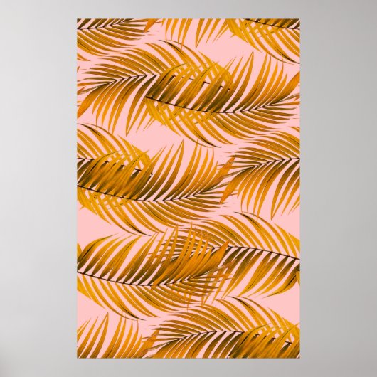 Tropisch realistische leest Pattern Trendy Mode C Poster (Voorkant)