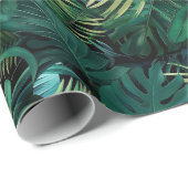 Tropisch regenwoud bladeren cadeaupapier (Rol Hoek)