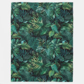 Tropisch regenwoud bladeren fleece deken (Voorkant)