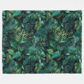 Tropisch regenwoud bladeren fleece deken (Voorkant (Horizontaal))