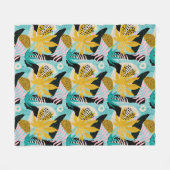 Tropisch regenwoud bladeren patroon fleece deken (Voorkant (Horizontaal))