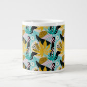 Tropisch regenwoud bladeren patroon grote koffiekop (Voorkant)