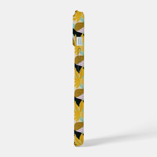 Tropisch regenwoud bladeren patroon iPhone 15 case (Linkerkant)