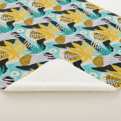 Tropisch regenwoud bladeren patroon sherpa deken (3/4)