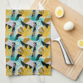 Tropisch regenwoud bladeren patroon theedoek (Quarter Fold)