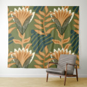 Tropisch regenwoud Floral Blossom Design Wandkleed (In Situ (horizontaal))