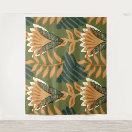 Tropisch regenwoud Floral Blossom Design Wandkleed