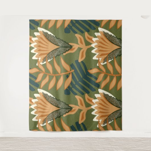 Tropisch regenwoud Floral Blossom Design Wandkleed (Voorkant)