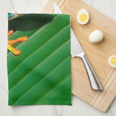 Tropisch regenwoud groene rode rode boomkikker theedoek (Quarter Fold)