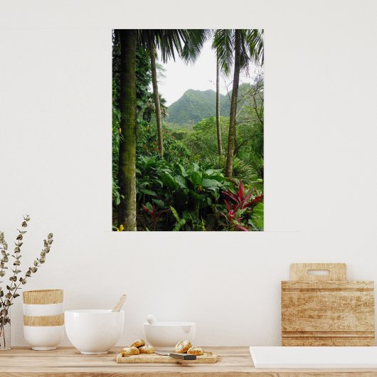 Tropisch regenwoud Hawaiian Poster (Keuken)