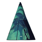 Tropisch regenwoud, jaguar avond achtergrond. feesthoedjes (Rechts)