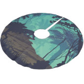 Tropisch regenwoud, jaguar avond achtergrond. kerstboom rok (Gekanteld)