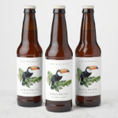 Tropisch regenwoud met aanraakgevoelige fauna elke bier etiket (Flessen)