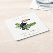 Tropisch regenwoud met aanraakgevoelige fauna elke kartonnen onderzetters (Schuin)