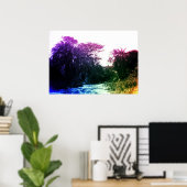 tropisch regenwoud met kleurrijke riviergalerij poster (Thuiskantoor)