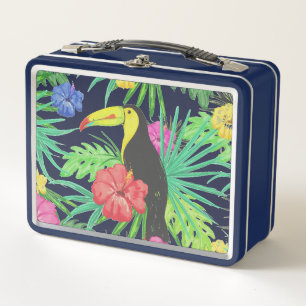 Tropisch regenwoud met tucan en bladeren