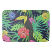 Tropisch regenwoud met tucan en bladeren badmat (Voorkant)