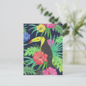 Tropisch regenwoud met tucan en bladeren briefkaart (Staand voorkant)