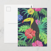 Tropisch regenwoud met tucan en bladeren briefkaart (Voorkant / Achterkant)