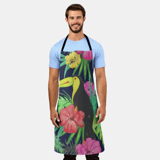 Tropisch regenwoud met tucan en bladeren schort (Gedragen)