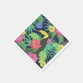 Tropisch regenwoud met tucan en bladeren servet (Hoek)