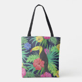 Tropisch regenwoud met tucan en bladeren tote bag (Achterkant)