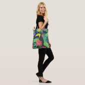 Tropisch regenwoud met tucan en bladeren tote bag (Op model)