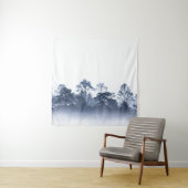 Tropisch regenwoud, mistig silhouet, Thailand Wandkleed (In situ)