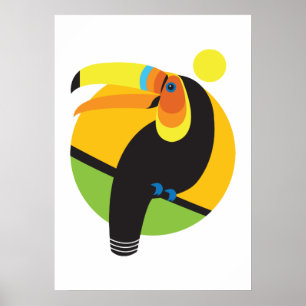 Tropisch regenwoud Modern Graphic Toucan Bird Poster
