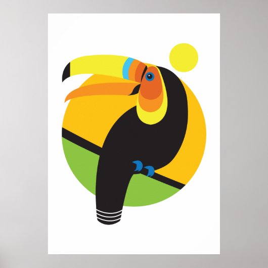 Tropisch regenwoud Modern Graphic Toucan Bird Poster (Voorkant)